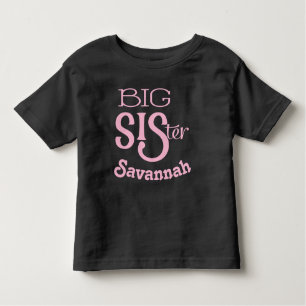 Personalisierte rosa BIG-Schwester kurvte Kleinstt Kleinkind T-shirt