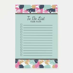 Personalisierte rosa blaue schwarze linierte To-Do Post-it Klebezettel