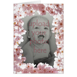 Personalisierte rosa Blossom-Karte Rosa Blume Kart