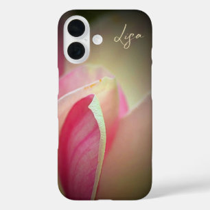 Personalisierte rosa Blume Apple iPhone Case