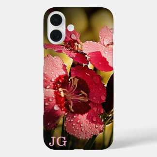 Personalisierte rosa Blume Apple iPhone Case