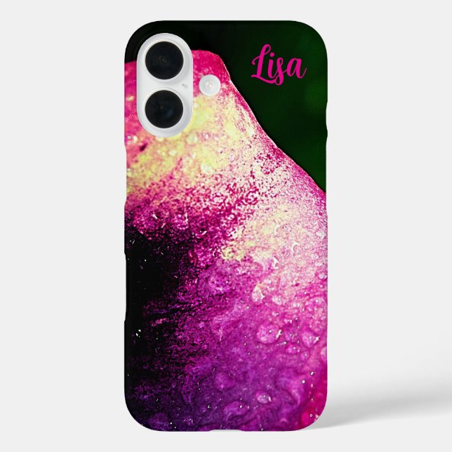 Personalisierte rosa Blume Apple iPhone Case (Rückseite)