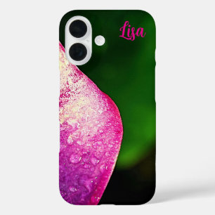 Personalisierte rosa Blume Apple iPhone Case