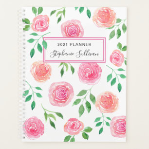 Personalisierte rosa Blume Planer