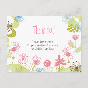 Personalisierte rosa Blume Vielen Dank Postcard Postkarte
