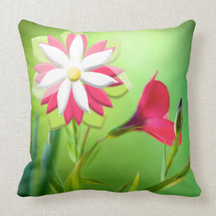 Personalisierte rosa Blumen-Garten-Weichkissen Kissen