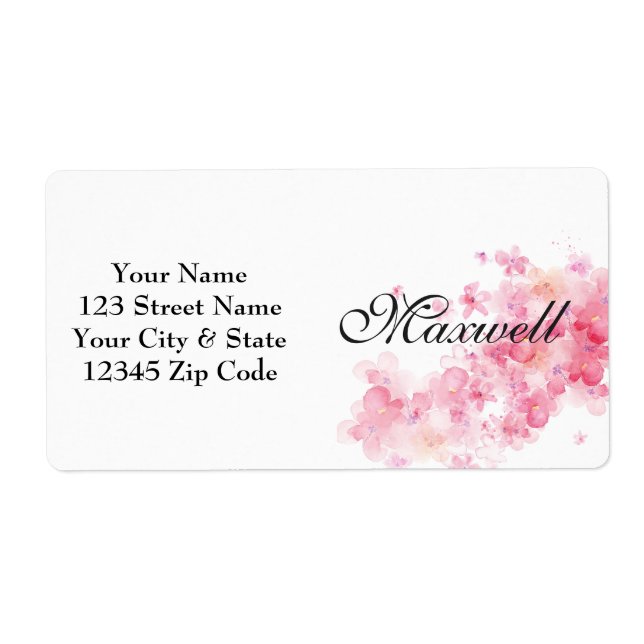 Personalisierte, rosa Blumenbezugsadressen (Vorne)