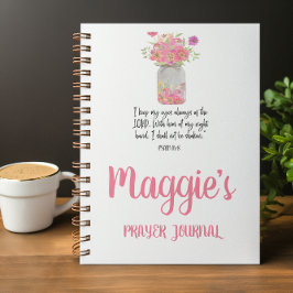 Personalisierte Rosa Blütenbibel Spirale Notizbuch