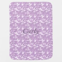 Personalisierte rosa Camouflage-Baby-Decke mit