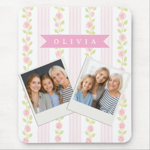 Personalisierte rosa feminine kokette florale gest mousepad