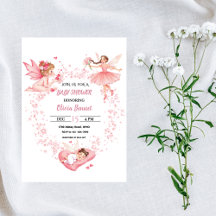 Personalisierte rosa florale Feen-Baby-Party