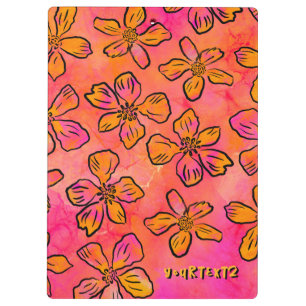 Personalisierte rosa florale Pop-Art Klemmbrett