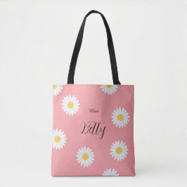 Personalisierte rosa Gänseblümchen-Blumentasche Tasche