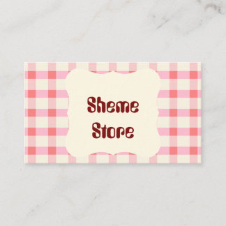 Personalisierte rosa Gingham-Geschäftskarte | Benu Visitenkarte