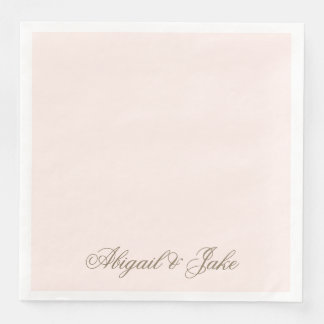 Personalisierte Rosa Gold Elegante Schrift Hochzei Serviette
