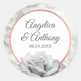 Personalisierte Rosa-Gold-Foil-Hochzeit-Siegel Runder Aufkleber