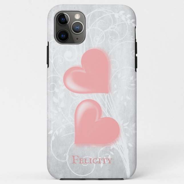 Personalisierte rosa Herzen Case-Mate iPhone Hülle (Rückseite)
