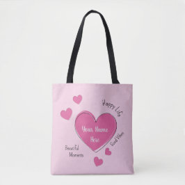 Personalisierte rosa Herzen-Tasche Tasche