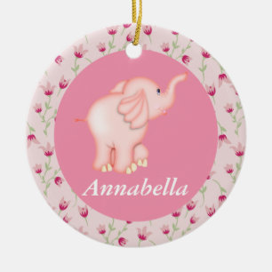Personalisierte rosa keramikornament