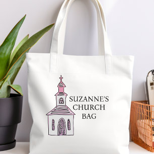 Personalisierte rosa Kirchentasche Tragetasche