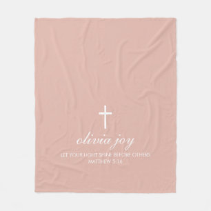 Personalisierte Rosa Kreuz-Flanelldecke Fleecedecke
