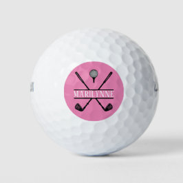 Personalisierte rosa Ladys Golfball
