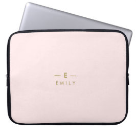 Personalisierte, rosa-minimalistische Moderne Laptopschutzhülle