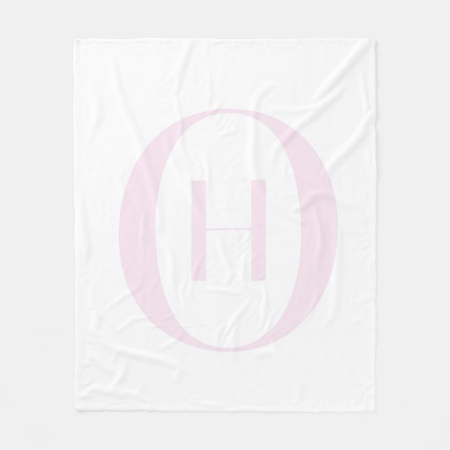 Personalisierte rosa Monogramm-Anfangsbuchstabe Lu Fleecedecke (Vorderseite)
