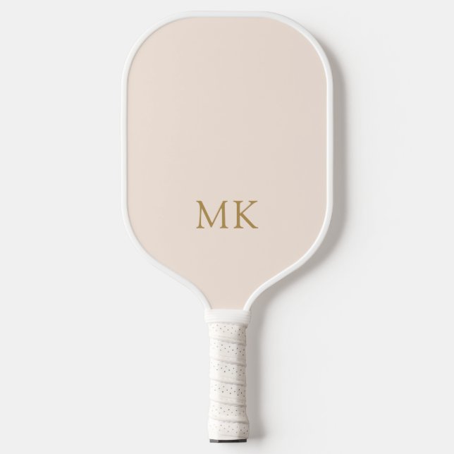 Personalisierte Rosa-Monogramm-Initialen Pickleball Schläger (Vorderseite)