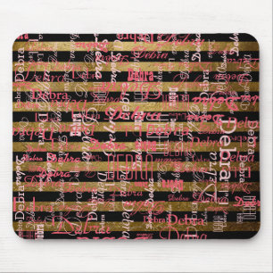 personalisierte rosa Namen gestrichen Mousepad