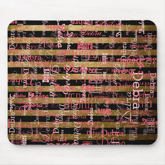 personalisierte rosa Namen gestrichen Mousepad (Vorne)