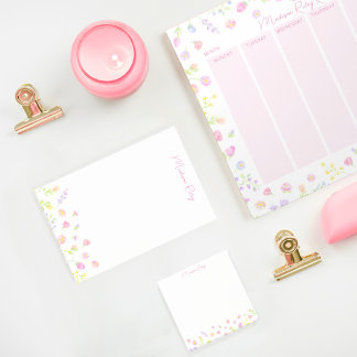 Personalisierte rosa Post-it-Notes mit Pastell-Wil Post-it Klebezettel