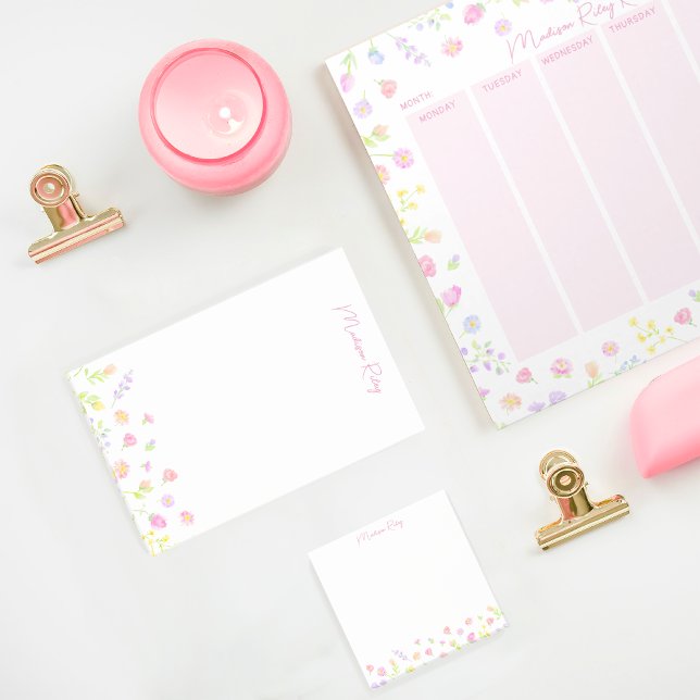 Personalisierte rosa Post-it-Notes mit Pastell-Wil Post-it Klebezettel (Von Creator hochgeladen)
