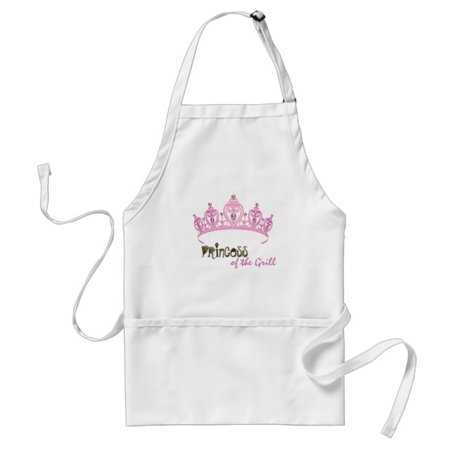 Personalisierte rosa Prinzessin Crown Tiara Jewel Schürze (Vorne)