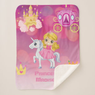 Personalisierte Rosa Prinzessin Sherpadecke