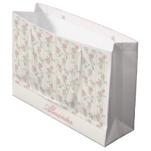Personalisierte rosa Rosen-Blumen-Geschenktüte