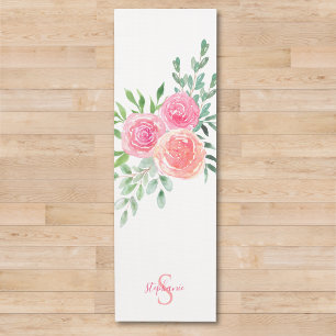 Personalisierte rosa Rosen Yogamatte