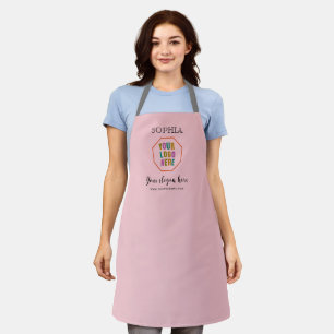 Personalisierte rosa Schürze mit dem Logo des Unte