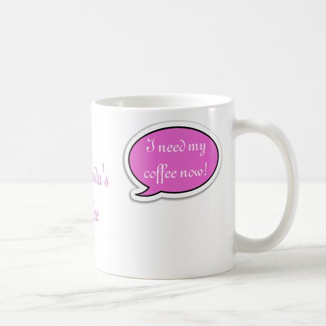 Personalisierte rosa Sprache-Blase Kaffeetasse (Rechts)