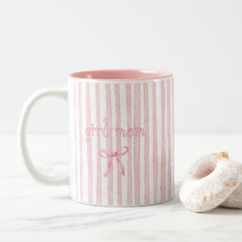 Personalisierte rosa Streifen Coquette benutzerdef Zweifarbige Tasse