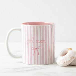 Personalisierte rosa Streifen Coquette benutzerdef Zweifarbige Tasse