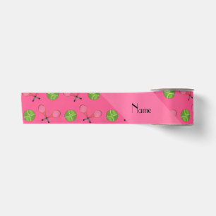 Personalisierte rosa Tennisnamensbälle Satinband