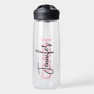 Personalisierte rosa Trainer-Typografie Trinkflasche