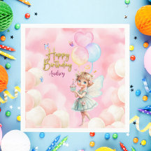 Personalisierte rosa und blaue Feenparty-Papier-Se