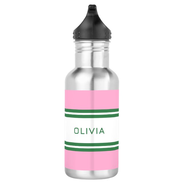 Personalisierte Rosa und grüne Golf Edelstahlflasche (Rechts)