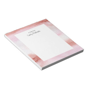 Personalisierte Rosa und Rost-Aquarell-Editor Notizblock