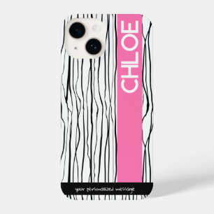 Personalisierte Rosa und Schwarz iPhone 14 Hülle