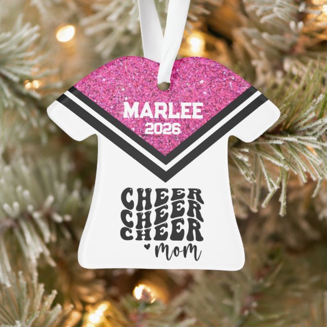 Personalisierte Rosa und Schwarz Mama Ornament (Baum)