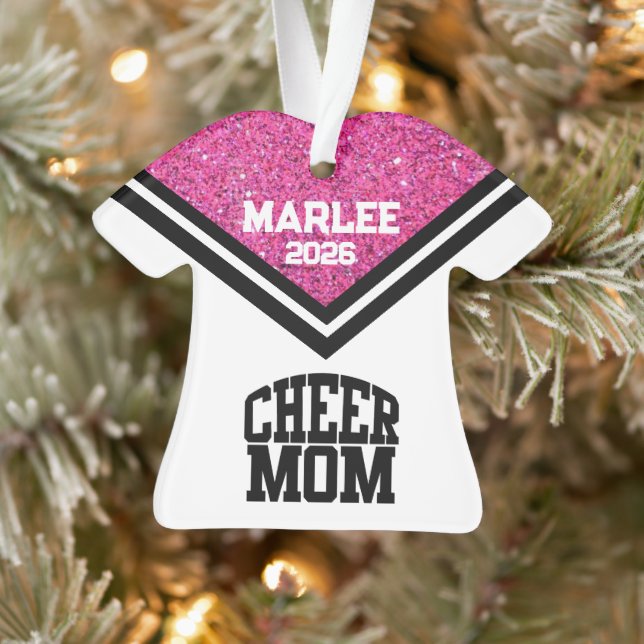 Personalisierte Rosa und Schwarz Mama Ornament (Baum)