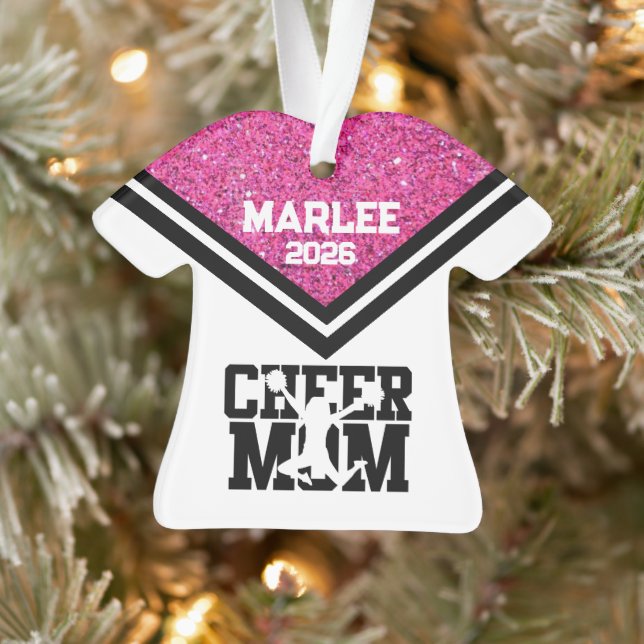 Personalisierte Rosa und Schwarz Mama Ornament (Baum)